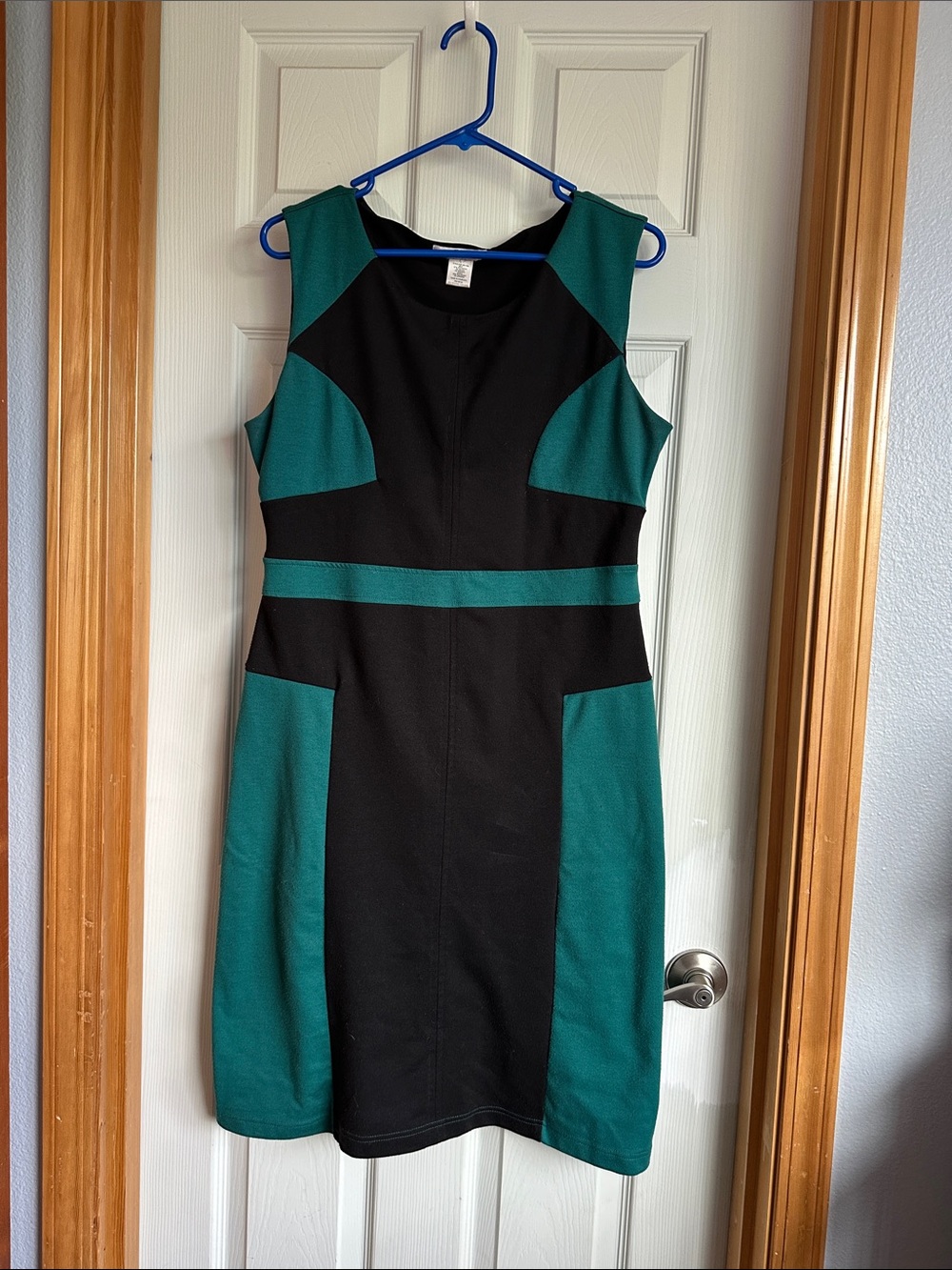 Black and teal dress